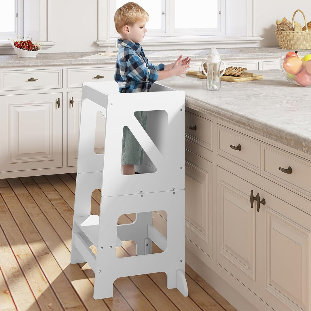 WOLTU Lernturm 3 in 1, Tritthocker Kinderhocker Kindertisch Tafel, Montessori Lernturm für Kinder, K