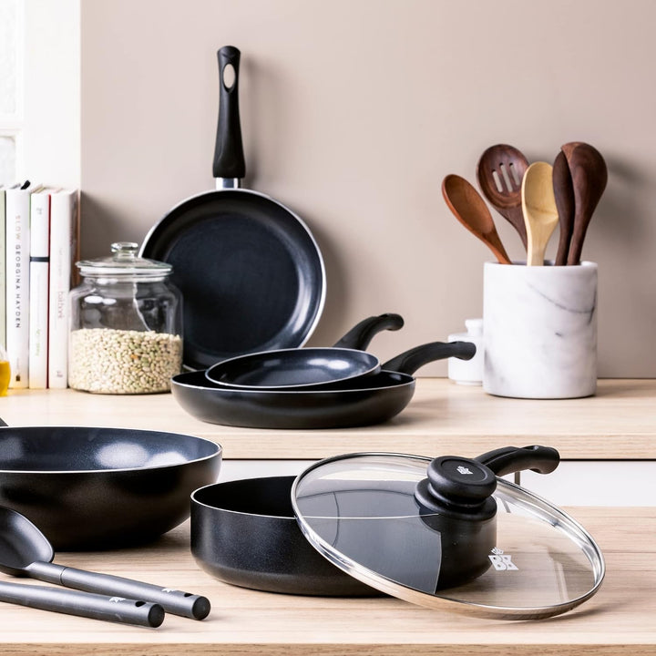 BK Brilliant Gesunde Induktionsgeeignete keramische Antihaft-Pfanne (24 cm) mit Deckel, backofen- un