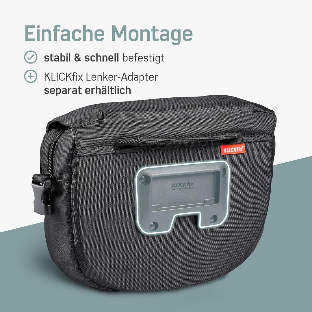 Borgen KLICKfix Lenkertasche Fahrrad - Wasserabweisende und geräumige Fahrrad Lenkertasche 5 L - Fah
