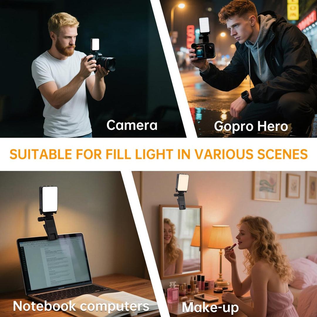 Suptig Mini-Video-Licht, Selfie-Licht für Kamera, Telefon, Gopro, DJI Action, Laptop usw.