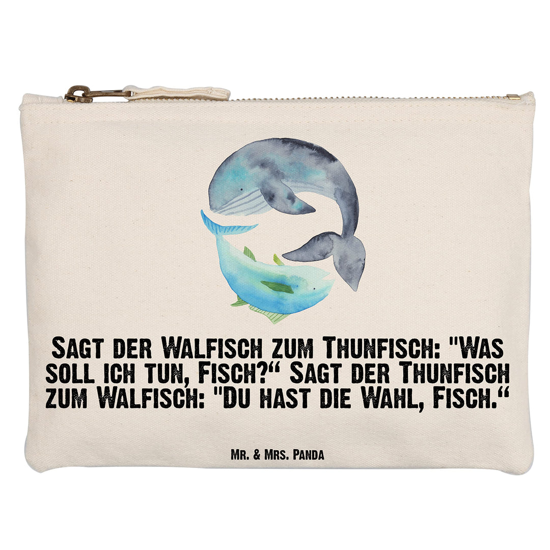 Mr. & Mrs. Panda Kulturbeutel Walfisch Thunfisch Grösse XL Grosse - Geschenk, Wahl, Spruch des Tages