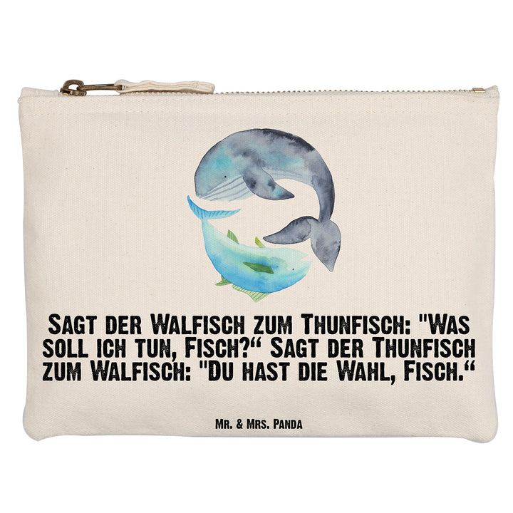 Mr. & Mrs. Panda Kulturbeutel Walfisch Thunfisch Grösse XL Grosse - Geschenk, Wahl, Spruch des Tages