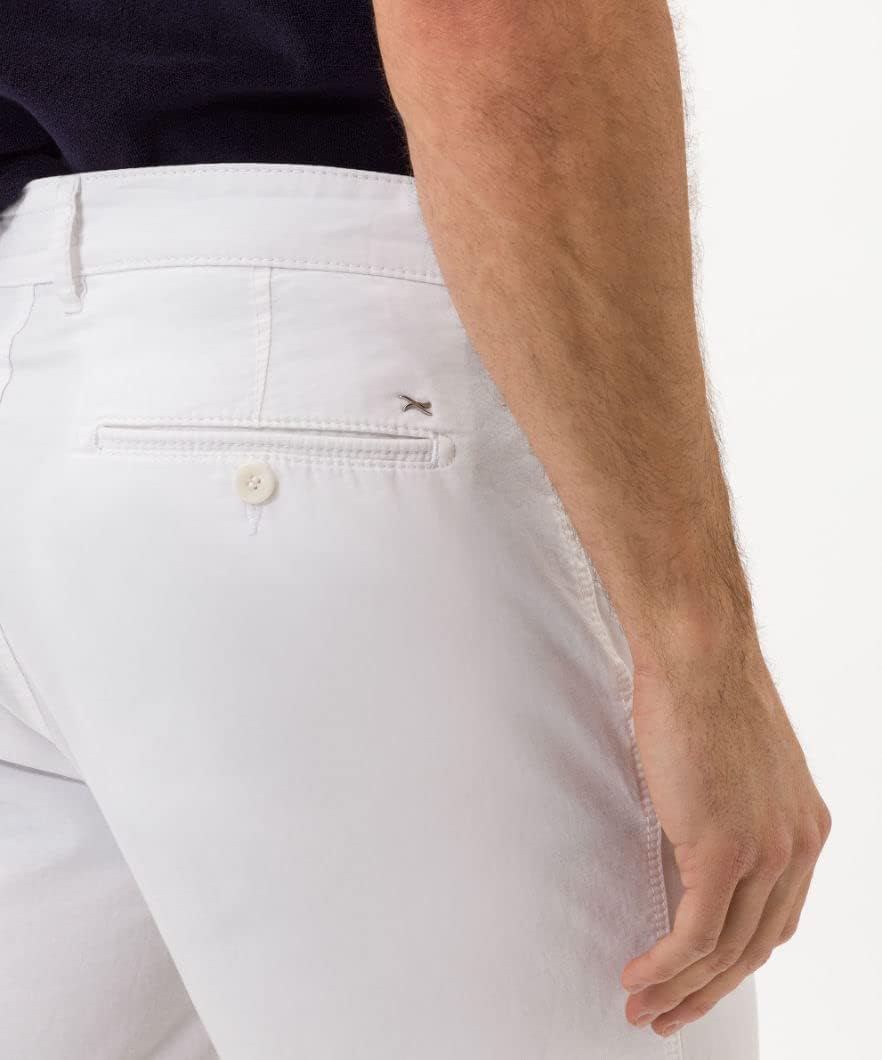 BRAX Herren Klassische Shorts Style Bari Cotton Gab Klassisch-Sportive Chino-Bermuda 46 Weiss, 46 We