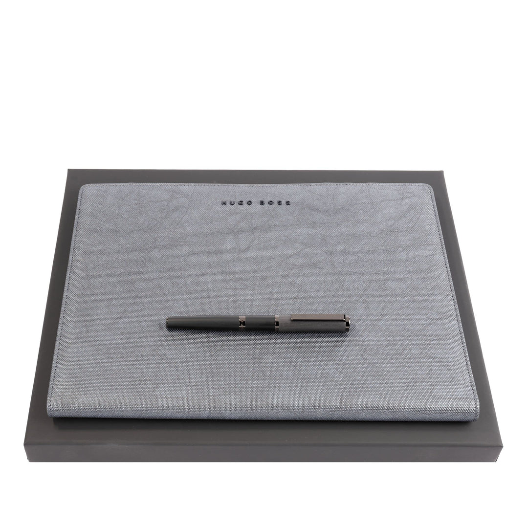 Hugo Boss Schreibset HPFP105J (Füllfederhalter & Schreibmappe A4) | Geschenkbox