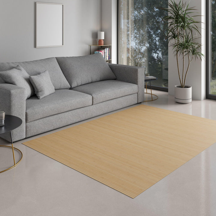 DE-COmmerce Bambusteppich Massive Pure, 200x250 cm, 17mm gehärtete Stege, Teppich ohne Bordüre, Bamb