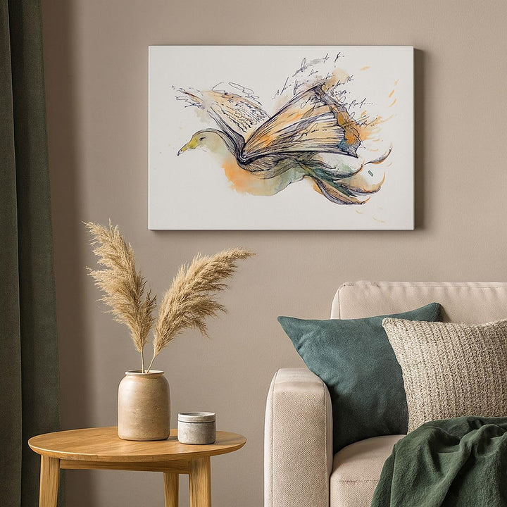 ARTTOR Bilder auf Leinwand Vogel Fantasie Konzept Leinwandbild 70x50cm Wandbilder Dekoration Wohnzim