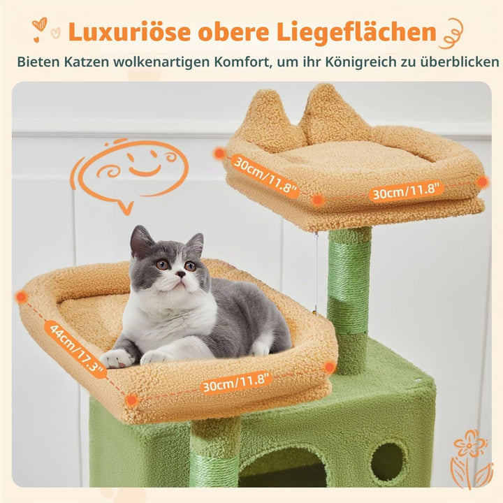 Taoqimiao 180CM Kratzbaum Gross, Katzenbaum Katzen Kratzbaum Grosse Katzen Stabil mit 2 Katzenhaus,