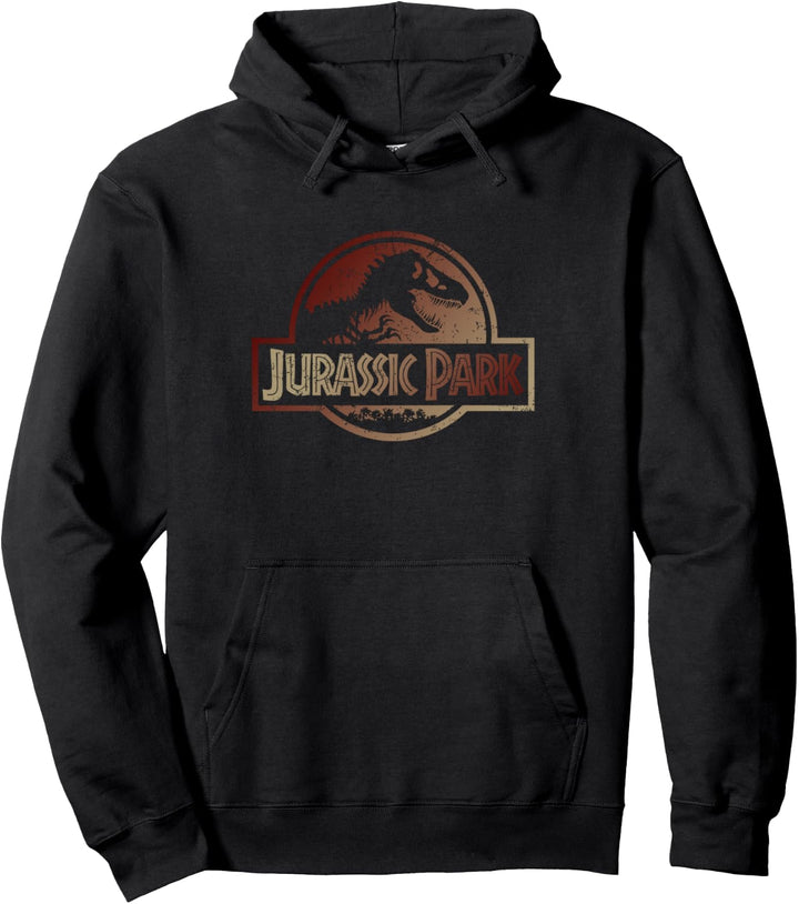 Jurassic Park Distressed Gradient Logo Pullover Hoodie