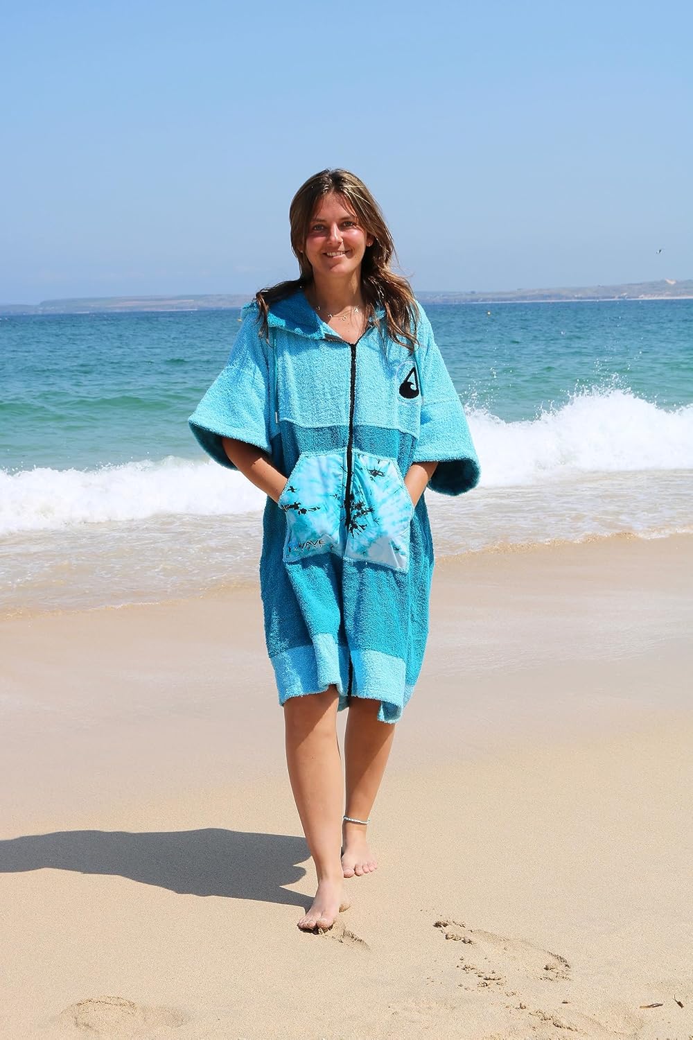 WAVE HAWAII Poncho Flyh Surfponcho 100% Baumwolle für Körpergrössen von 155-185 cm Umkleidehilfe für