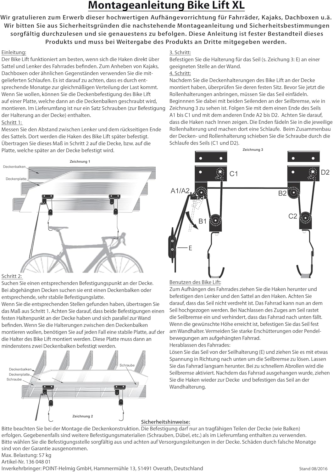 Point Bike-Lift Bike-Lift 57 Kg, Bike-Lift 57 Kg