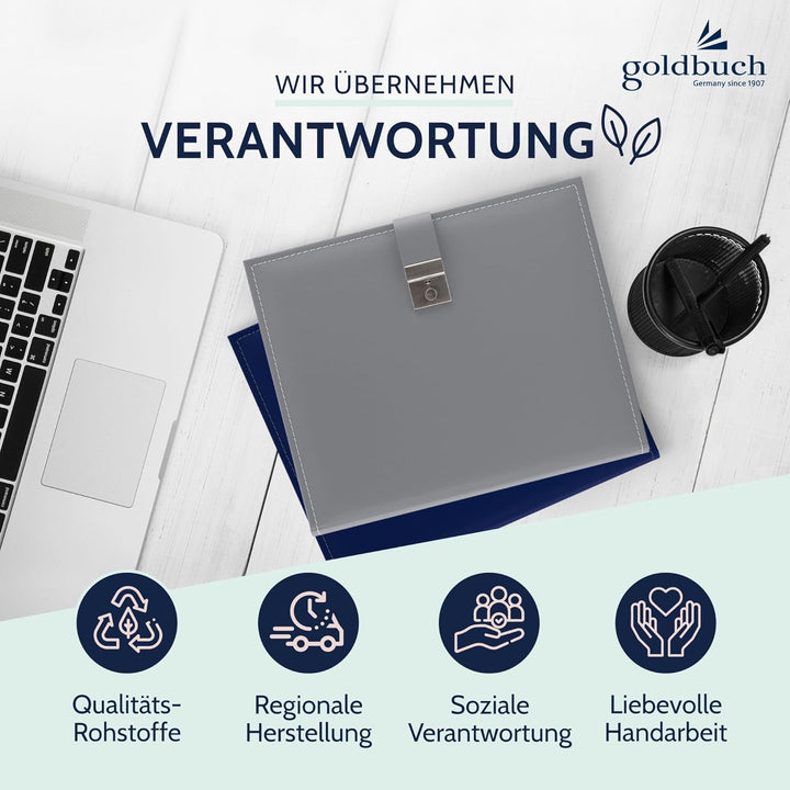 goldbuch 53809 Dokumentenmappe Cezanne für DIN A4 Unterlagen, Ringbuchmappe inklusive 5 Sichthüllen,