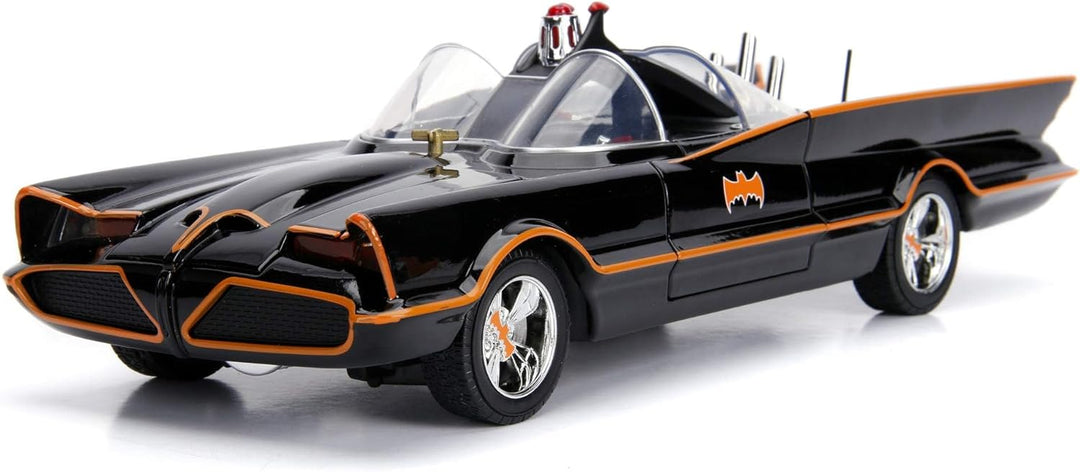 Jada Toys Classic Batmobil 1966, hochdetailiertes 1:18 Modellauto inkl. Batman & Robin Figur, Türen,