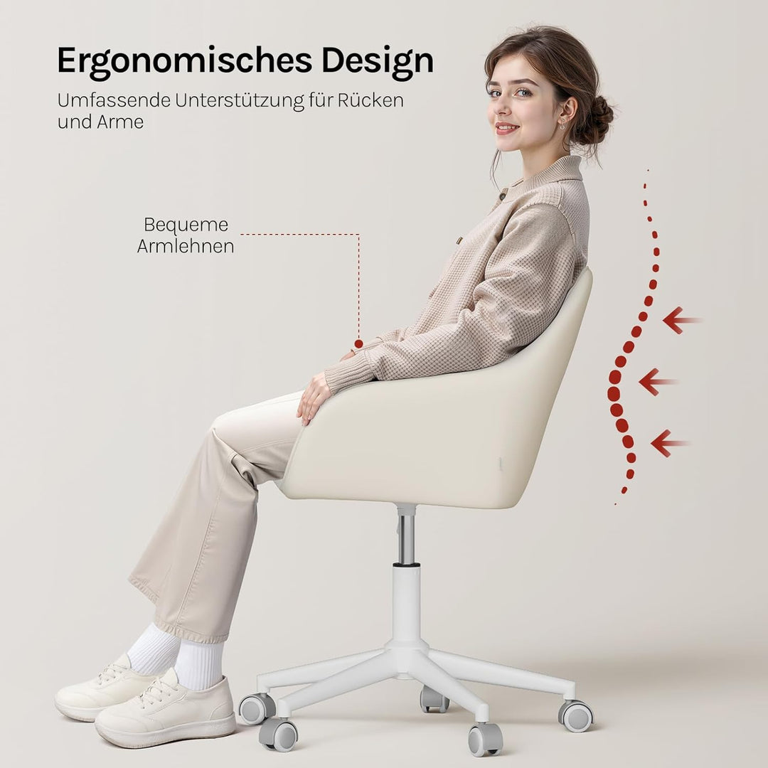 WOLTU Homeoffice Stuhl, Schreibtischstuhl, Drehstuhl, Schminkstuhl, höhenverstellbar, 150 kg belastb