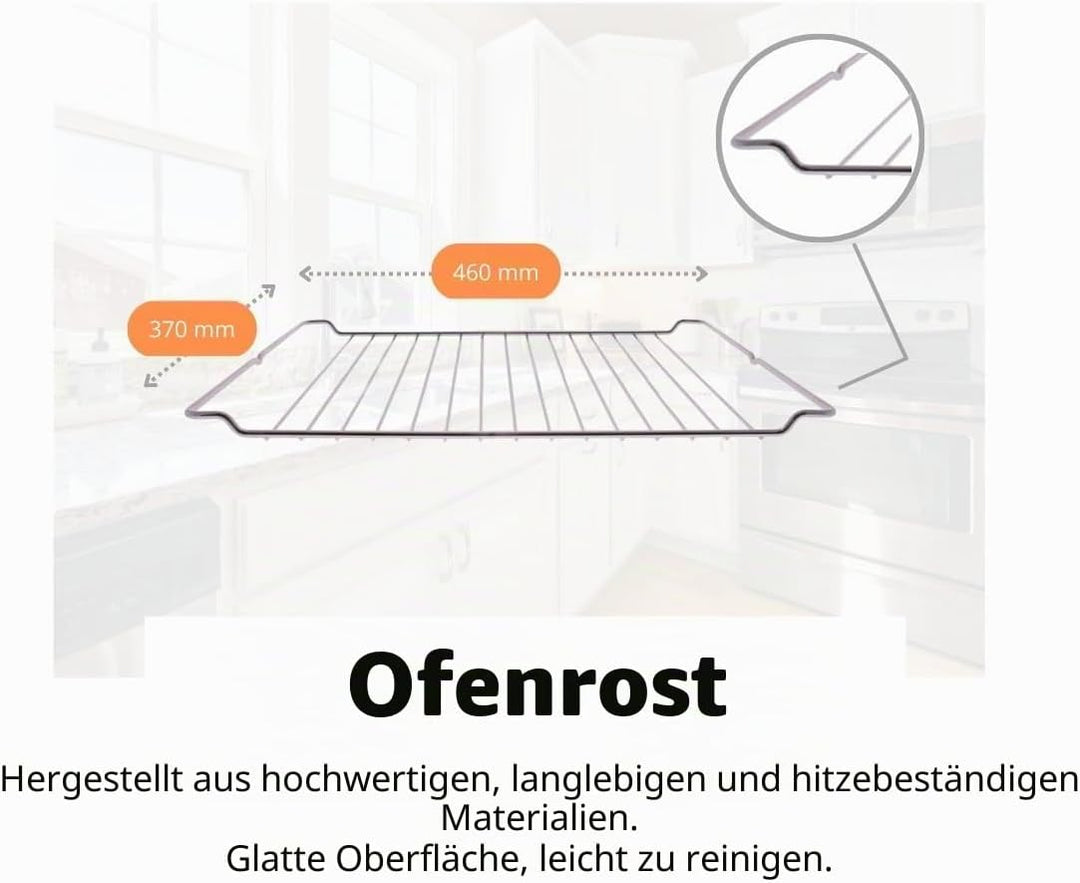 460x370x25 mm Universal Backrost/Backgitter/Ofengitter/Grillrost verchromt passend für BSH - Gruppe: