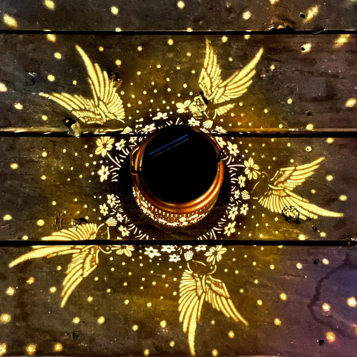 Kolibri Solar Laterne Lichter im Freien hängen, Metall-Deko-Laternen-Wasserdichtes LED-Deko-Licht fü