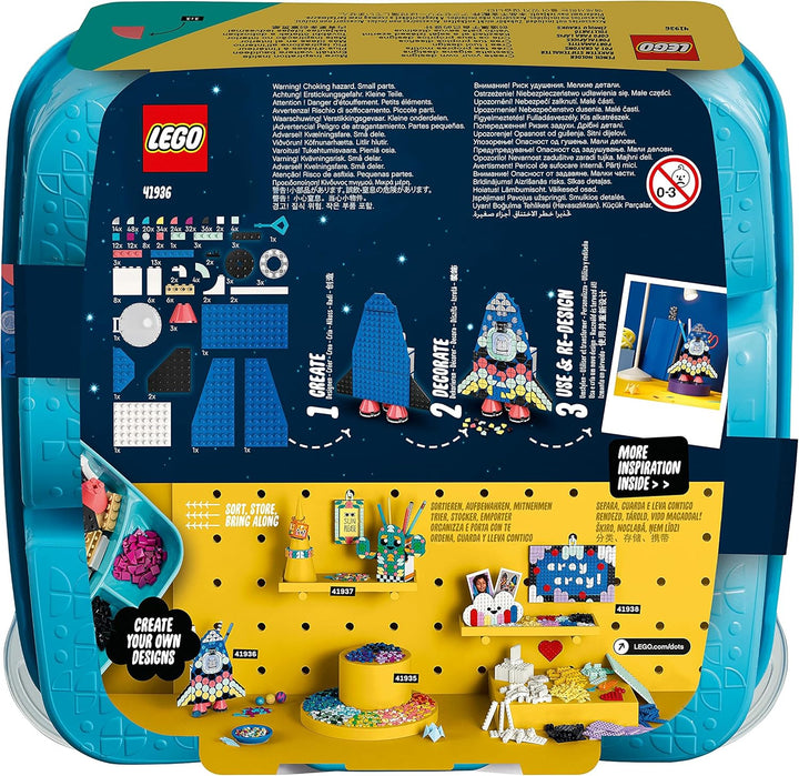 LEGO 41936 DOTS Raketen Stiftehalter Bastelset für Kinder, Kinderzimmer-Deko, Spielzeug Kreativset f