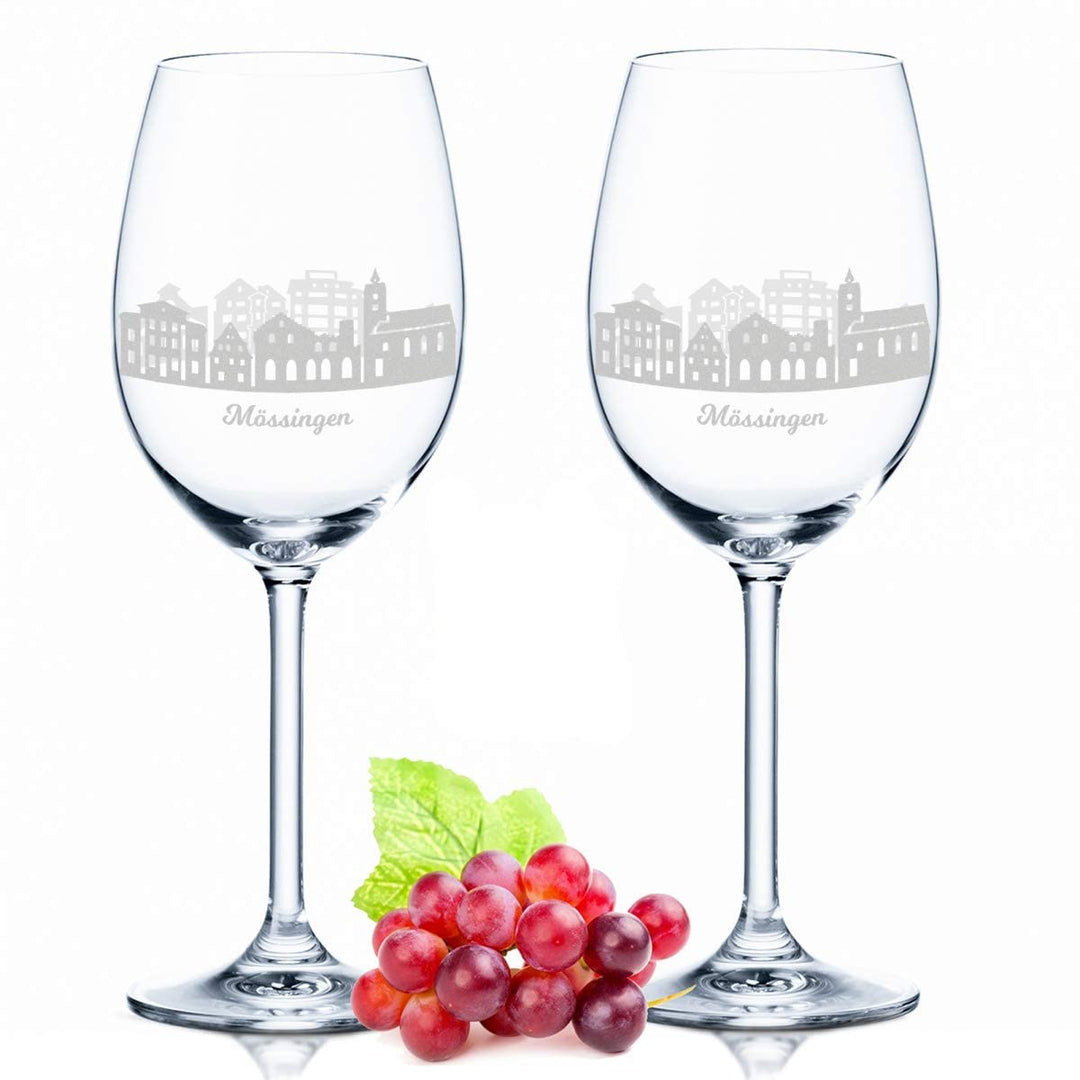 Leonardo Weingläser mit Gravur - Mössingen Geschenk im 2er Set - Weingeschenk - Souvenir Andenken &