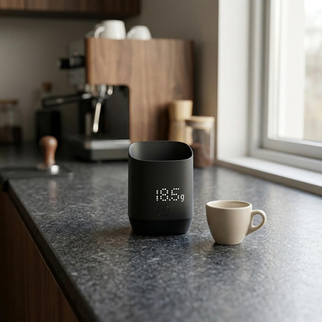 Kaffeewaage Siebträger 500g, digitale Feinwaage mit LED, 0.1g | Wiederaufladbar (USB-C), Tara-Funkti