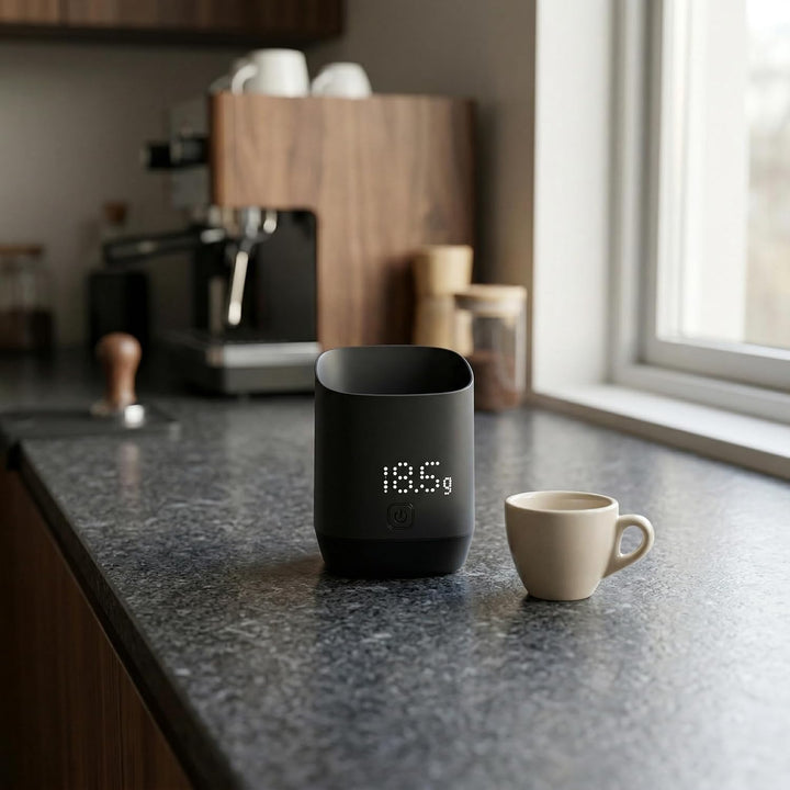 Kaffeewaage Siebträger 500g, digitale Feinwaage mit LED, 0.1g | Wiederaufladbar (USB-C), Tara-Funkti