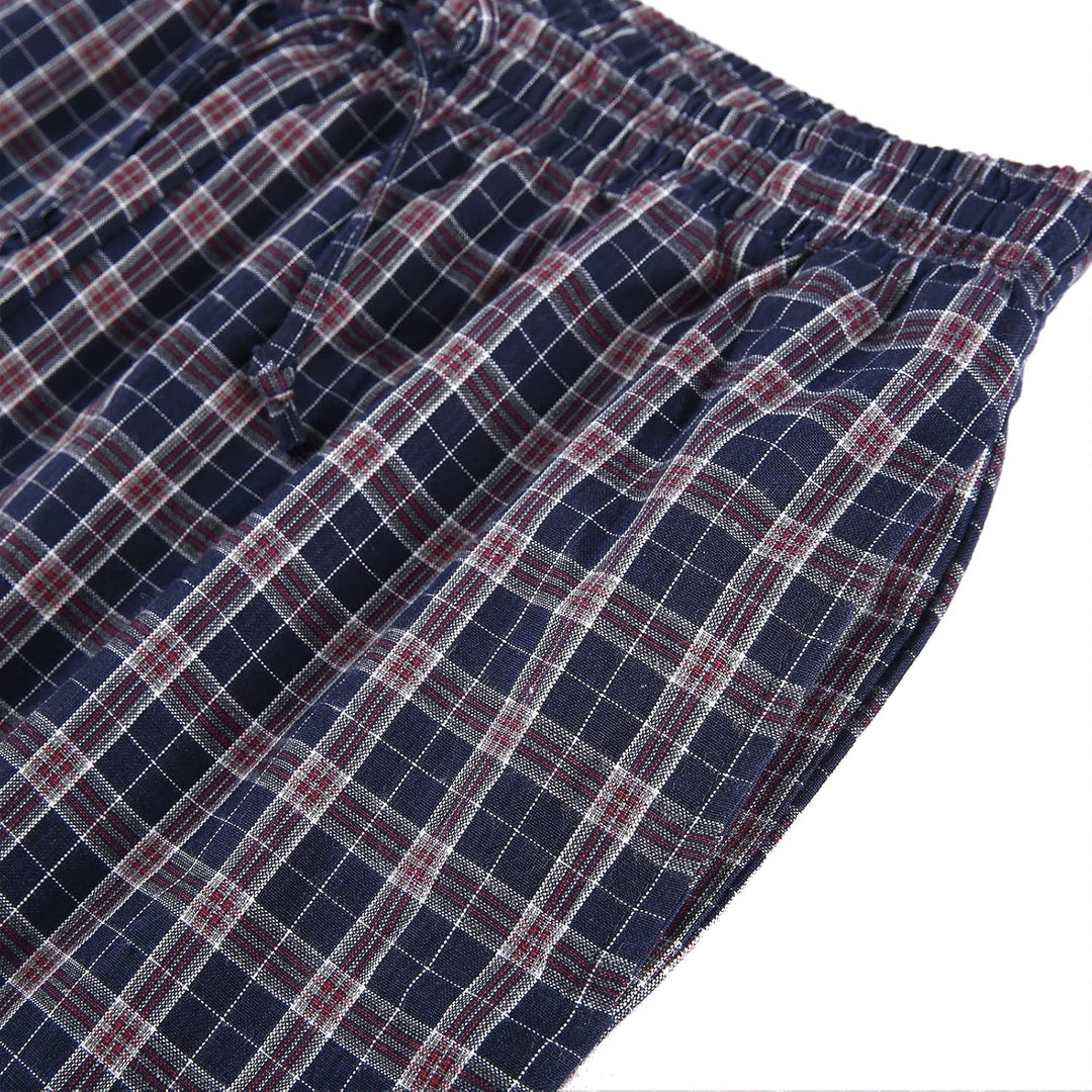 Winovia Schlafanzug Herren Kurz Pyjama 100% Baumwolle Kurzarm Nachtwäsche Nightwear Set mit Rundhals