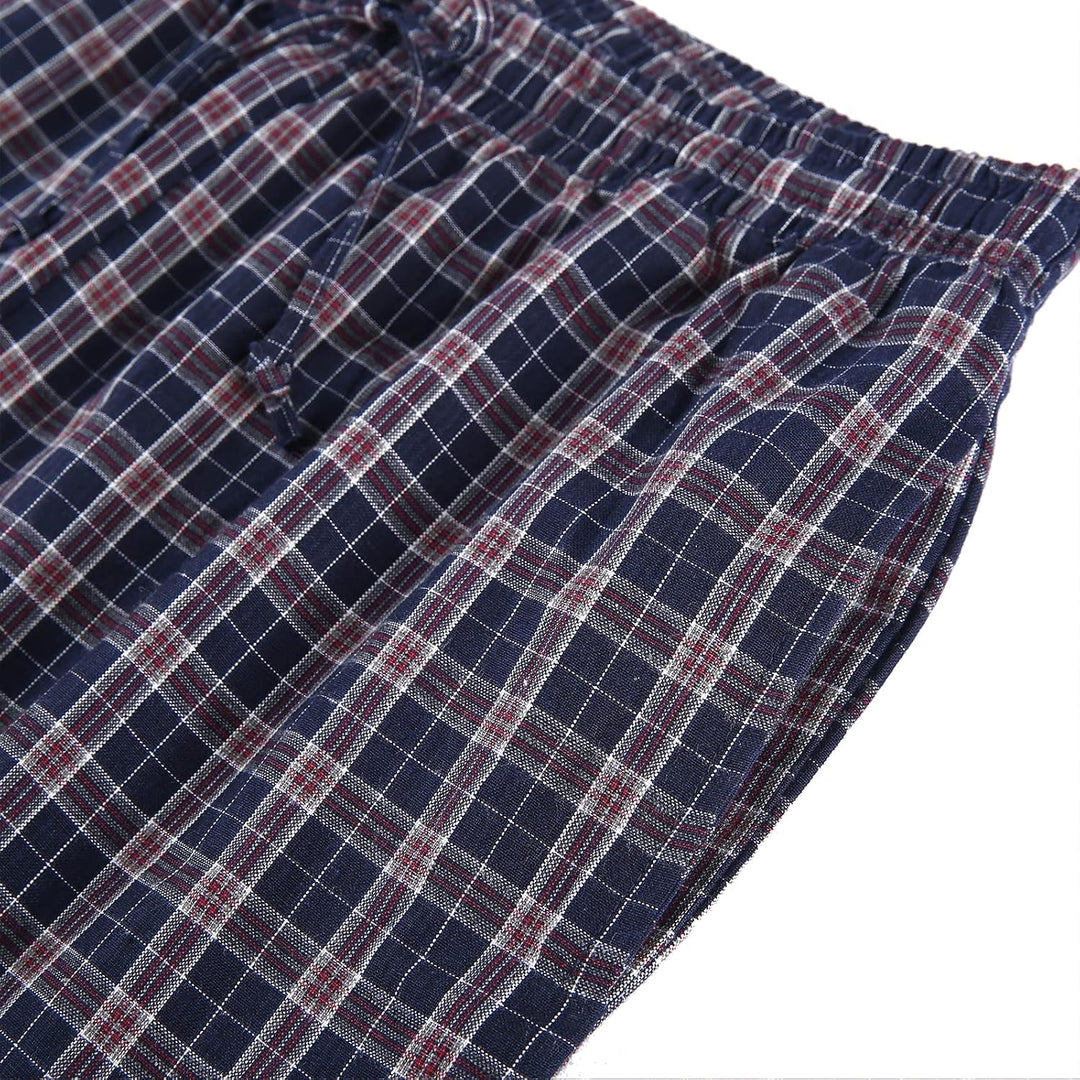 Schlafanzug Herren Kurz Pyjama 100% Baumwolle Kurzarm Nachtwäsche Nightwear Set mit Rundhals Design