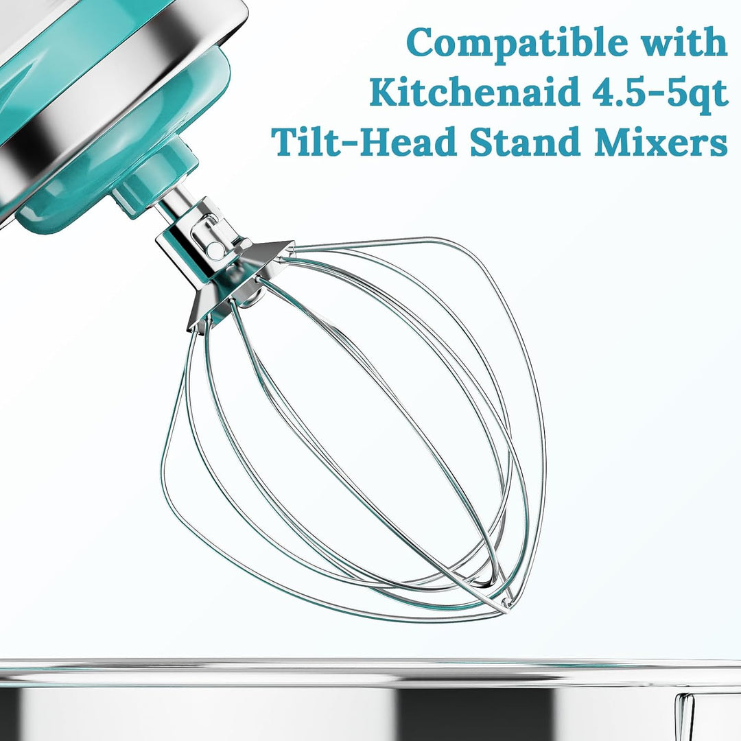 Edelstahl Schneebesen für KitchenAid Zubehör, Peitsche für KitchenAid Schneebesenaufsatz, 4,5–5 qt m