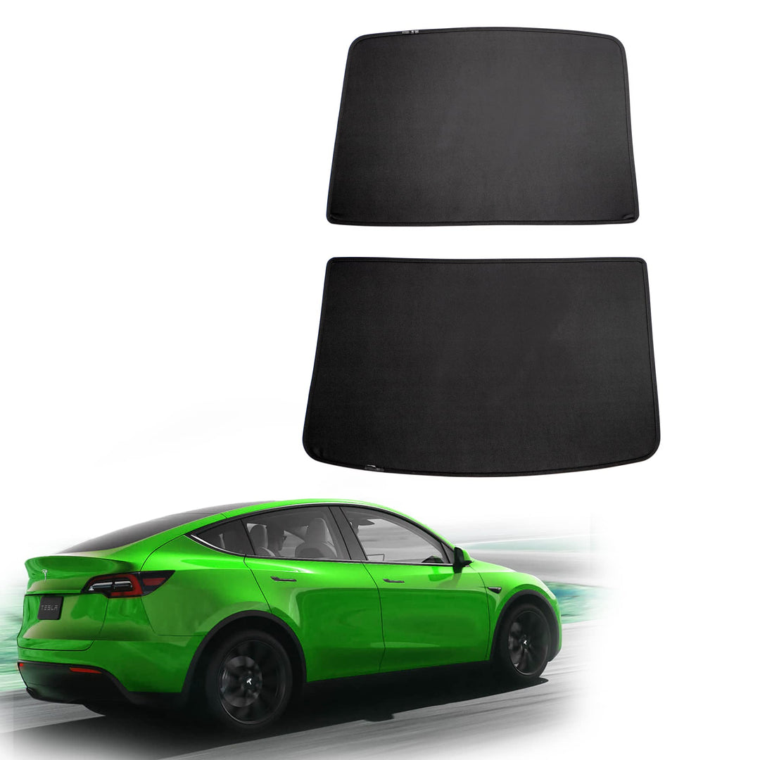 Shop4EV Sonnenschutz kompatibel mit Tesla Model Y Sonnenblende für das Glasdach Blendschutz Zweiteil