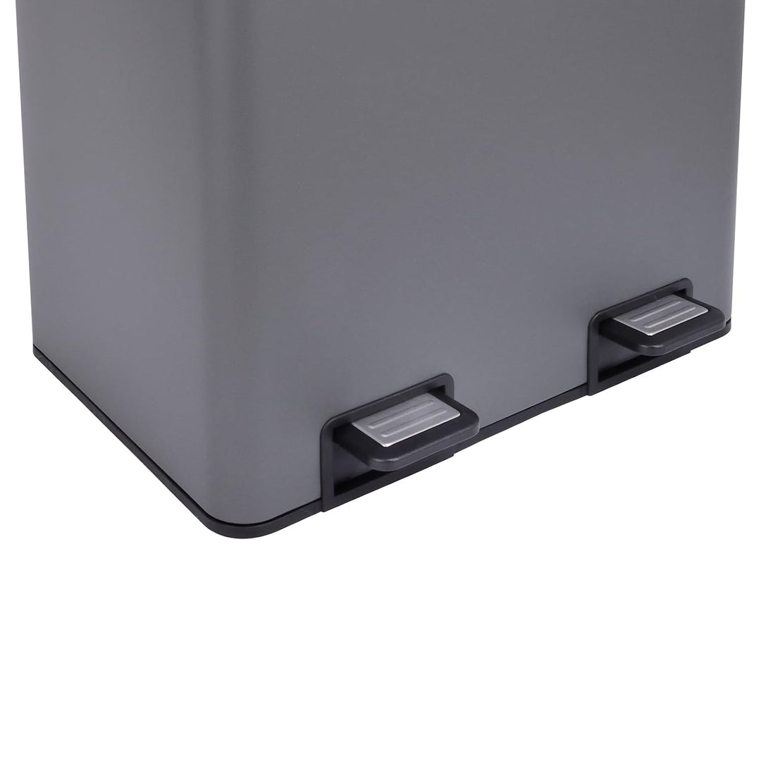 SVITA TMH2X30 Mülleimer 60L Mülltrennsystem 2 Fächer 2x30L Softclose-Deckel Pedal versteckbar Kunsts