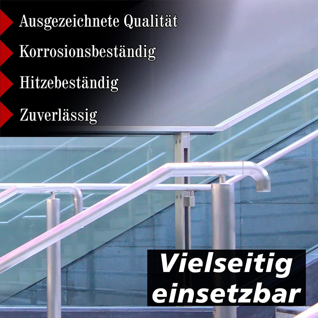 PRIOstahl Endbogen Handlauf Endstück x 4 Stück 42,4mm 90 Grad zum Stecken und Kleben Bogen Rohrabsch