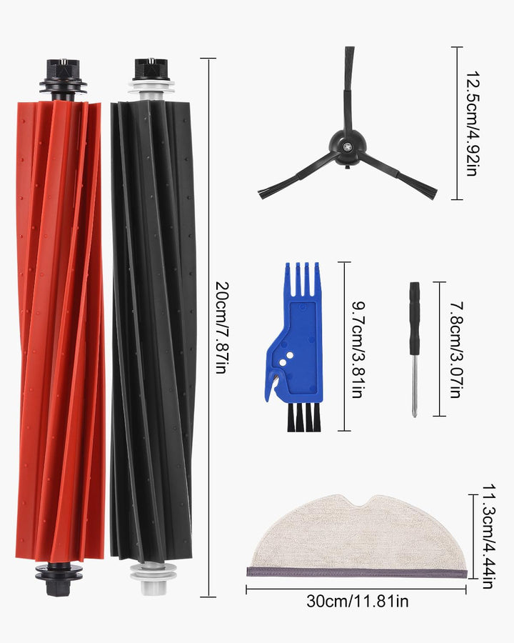 Zubehörset für Roborock Q5 Pro/Q5 Pro+/Q8 Max+/Q8 Max Saugroboter, 2 Hauptbürste, 4 Hepa-Filter, 6 W