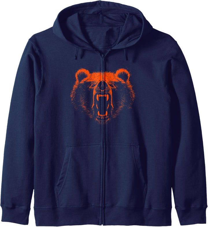 Growling Grizzly Bear Illustration Kapuzenjacke