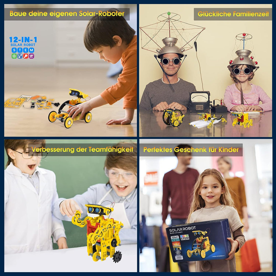 Solar Roboter Spielzeug ab 8 Jahre,OMWay 12-in-1 STEM Experimente für Kinder Alter 9 10 11 12,Konstr