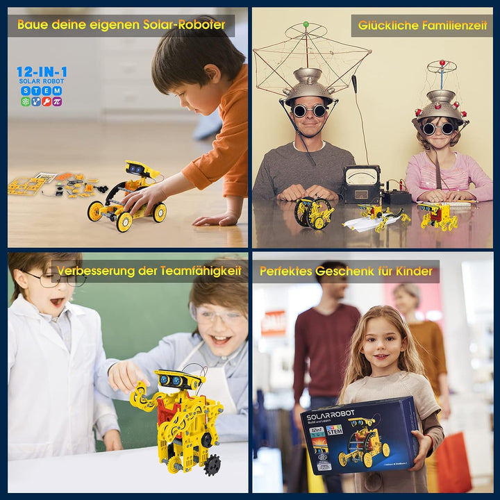 Solar Roboter Spielzeug ab 8 Jahre,OMWay 12-in-1 STEM Experimente für Kinder Alter 9 10 11 12,Konstr