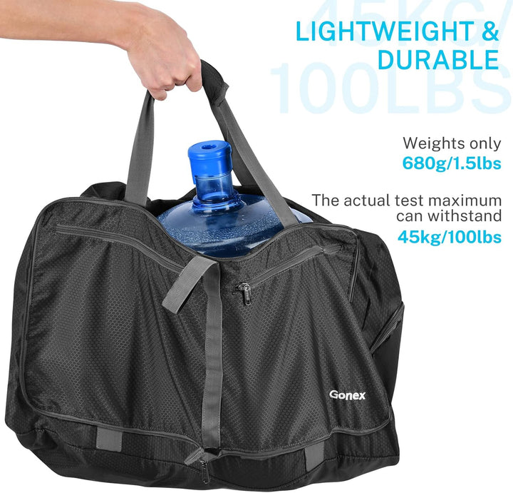 Gonex Faltbare Reisetasche, Leicht mit Schuhfach, 80L, Dunkelgrau | 210D Waben-Nylon, Wasserabweisen