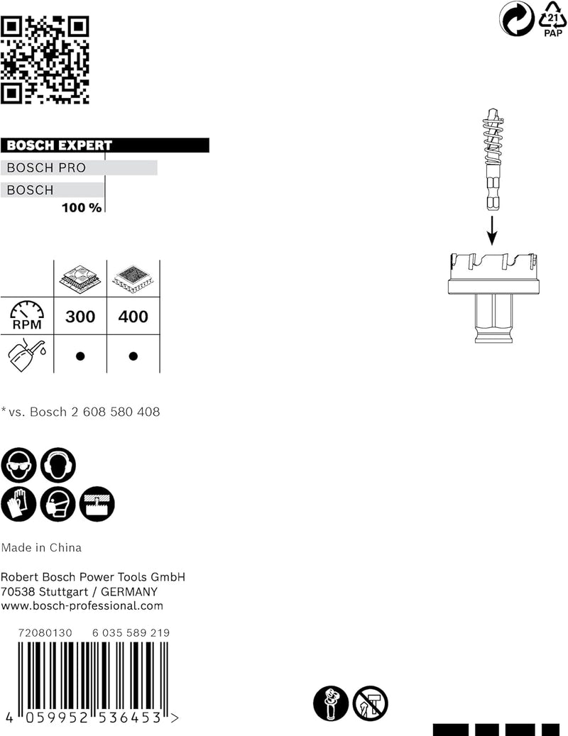 Bosch Accessories 1x Expert Sheet Metal Lochsäge (für Stahlbleche, Edelstahlbleche, Ø 40 mm, Zubehör