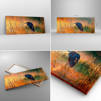 Wandbilder Dekoration Wohnzimmer Vogel Natur Wasser Panorama Bilder auf Leinwand 120x50cm Leinwandbi