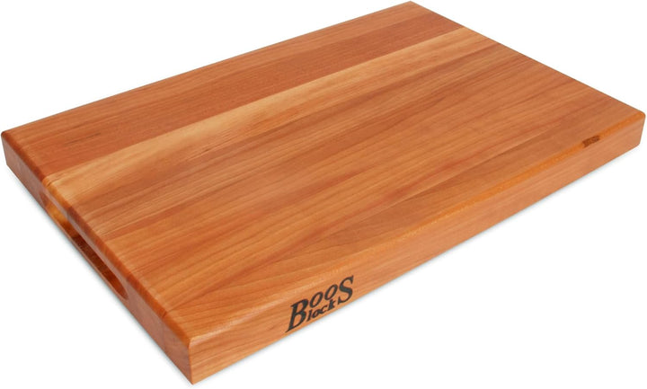 Boos Block Schneidebrett Kirschholz – Profi-Schneidebrett – Hackblock – Lebensmittelecht – 46 x 31 x