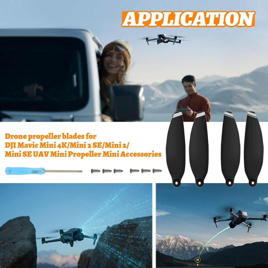 24Pcs Propeller für DJI Mini 4K, Mini 2 SE/ 2/ SE, Drohnen Ersatzpropeller Luftschrauben Set mit Sch