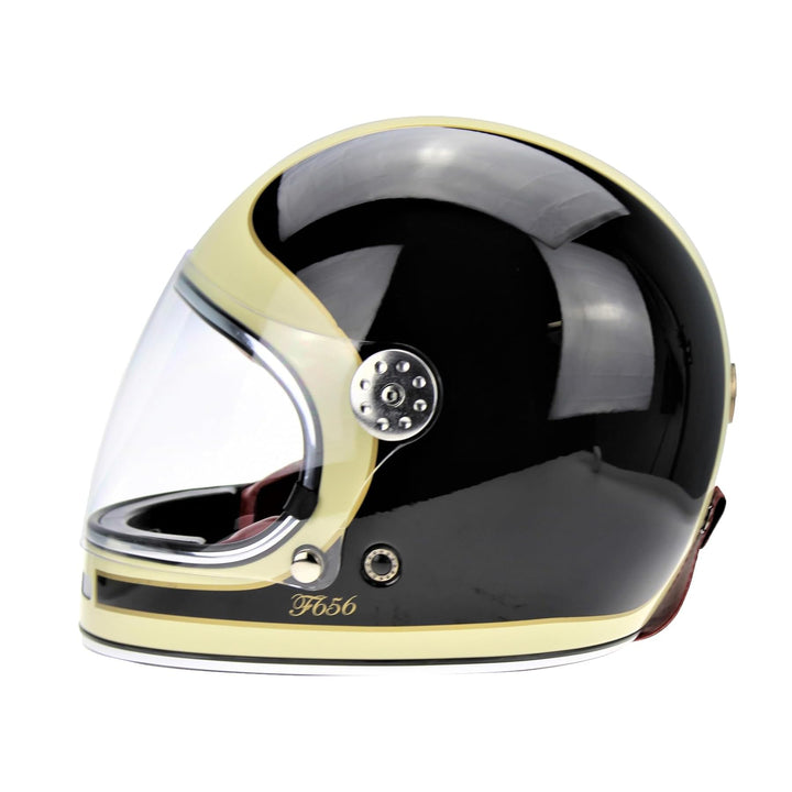 F656 Vintage Retro Full Face Motorcycle Helmets - Fibreglass Motorbike Helmets ECE Approved Crash He