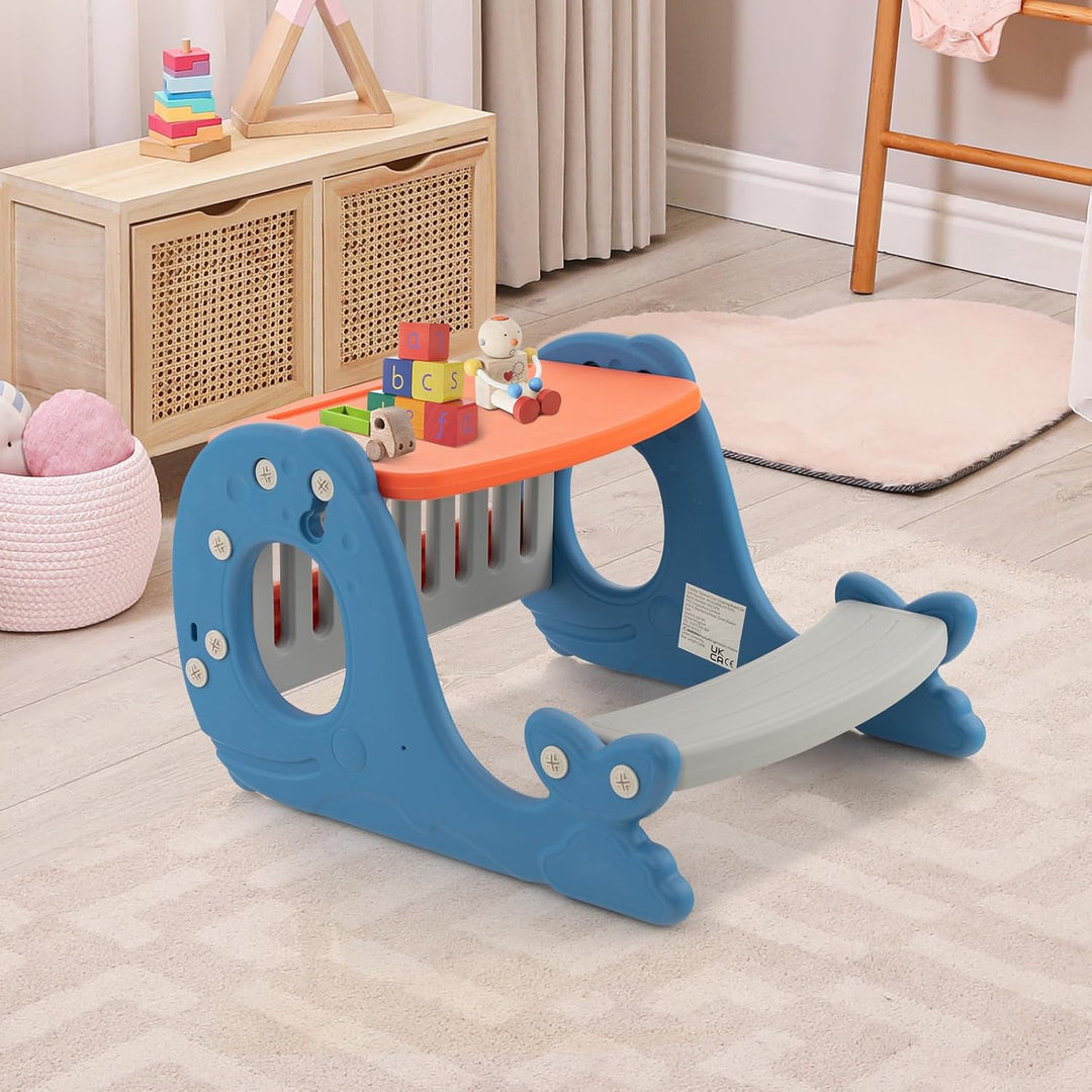 HOMASIS Spieltisch und Tafel mit 4-in-1 Sitzbank, Umwandelbare Staffelei für Kinder, Zeichentisch mi