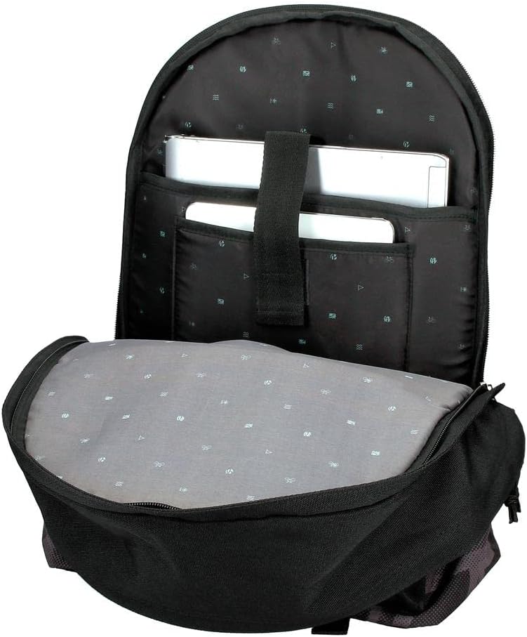 Pepe Jeans Davis Rucksack für Laptop, Doppelfach, anpassbar, 15,6 Zoll, Schwarz, 31 x 44 x 17,5 cm,