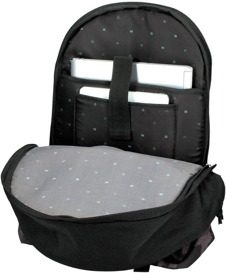 Pepe Jeans Davis Rucksack für Laptop, Doppelfach, anpassbar, 15,6 Zoll, Schwarz, 31 x 44 x 17,5 cm,
