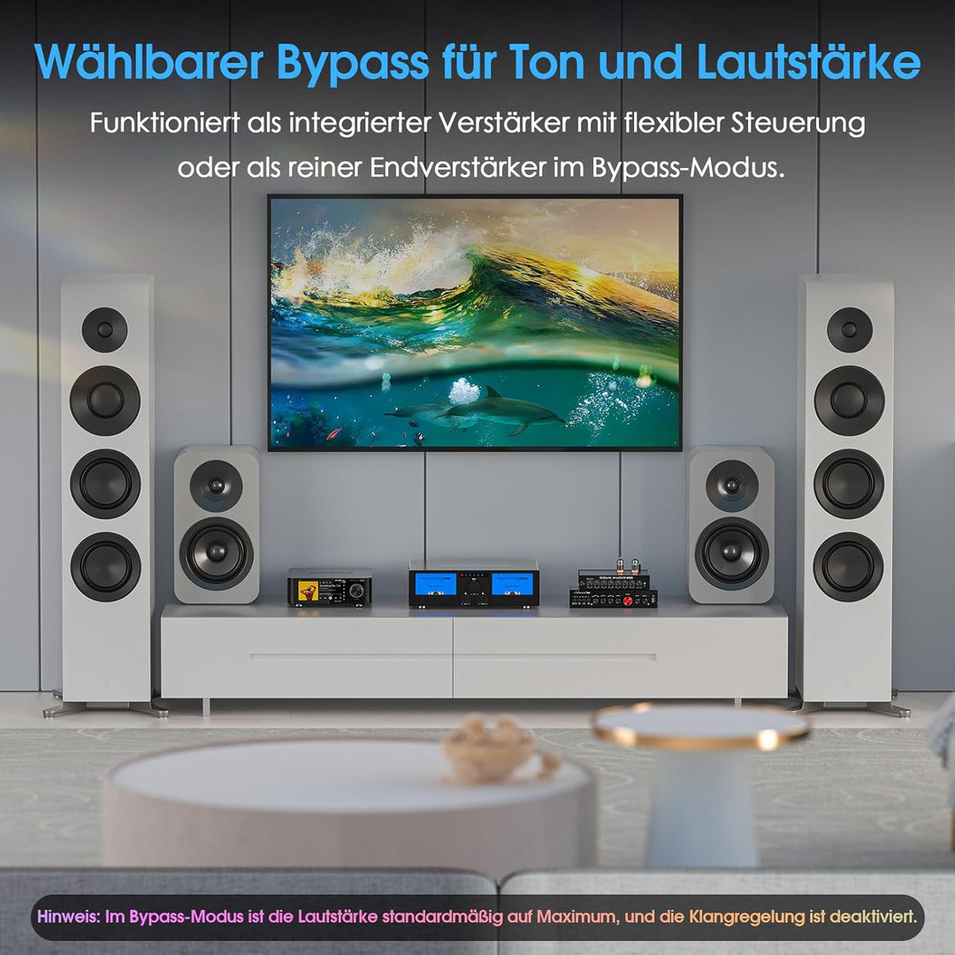 DoukAudio 600W 2/4-Kanal Verstärker: Lautsprecherwähler | Digitalverstärker für Eversolo DMP-A6 mit
