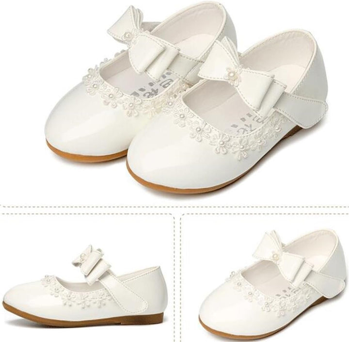 PPXID Mädchen Mary Jane Halbschuhe Bequem Taufschuhe Ballerinas Kleidschuhe 23 EU Weiss, 23 EU Wei&#