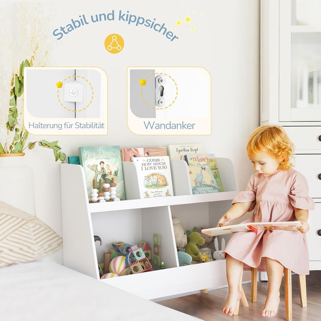 LUE BONA Kinderregal,Bücherregal Regal Aufbewahrungsregal für Kinder,Standregal 2 Stockwerk der Offe