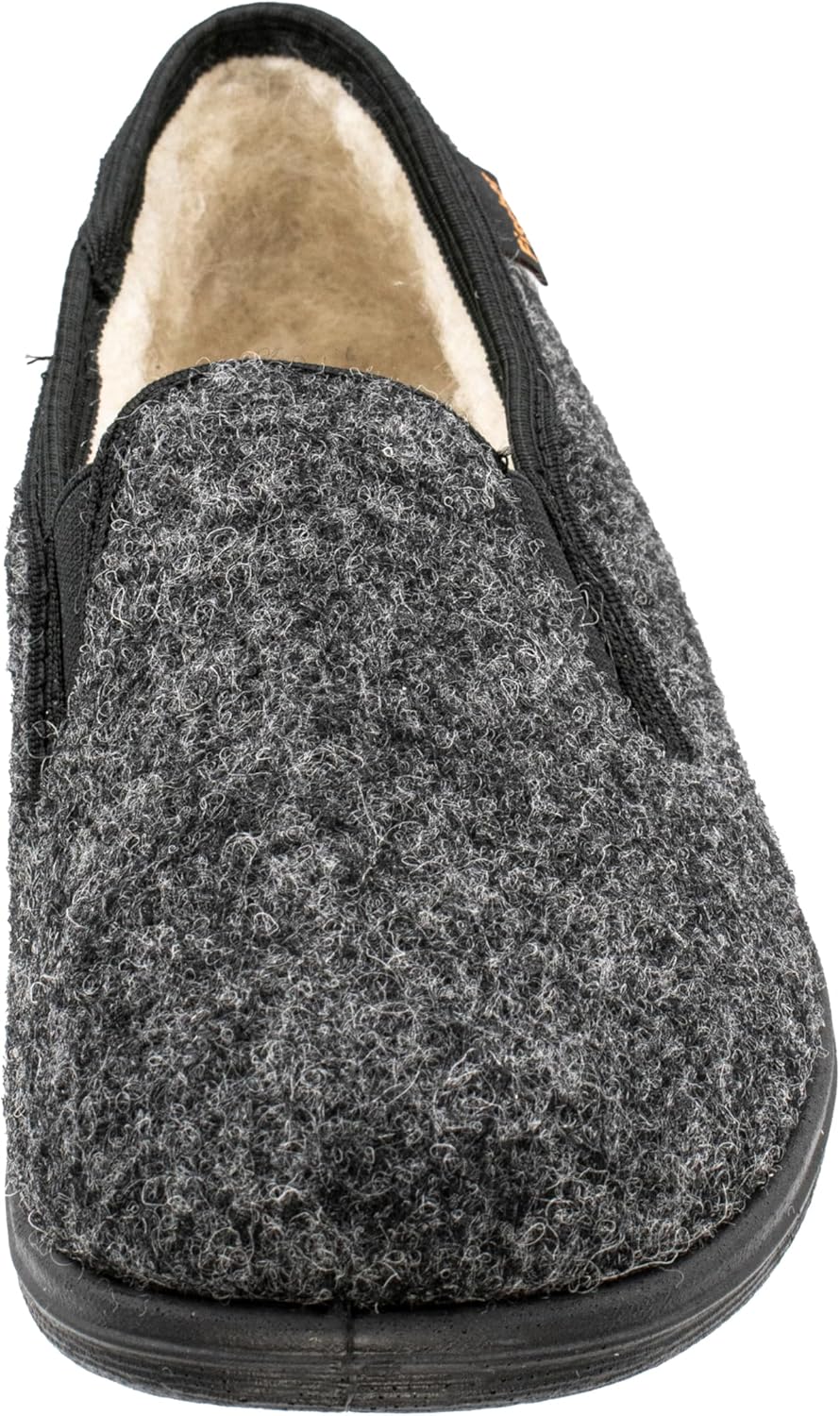 Fischer Herren Hausschuh Streifen Cord Slipper Stretch 204120 39 EU Schwarz Schwarz 205, 39 EU Schwa