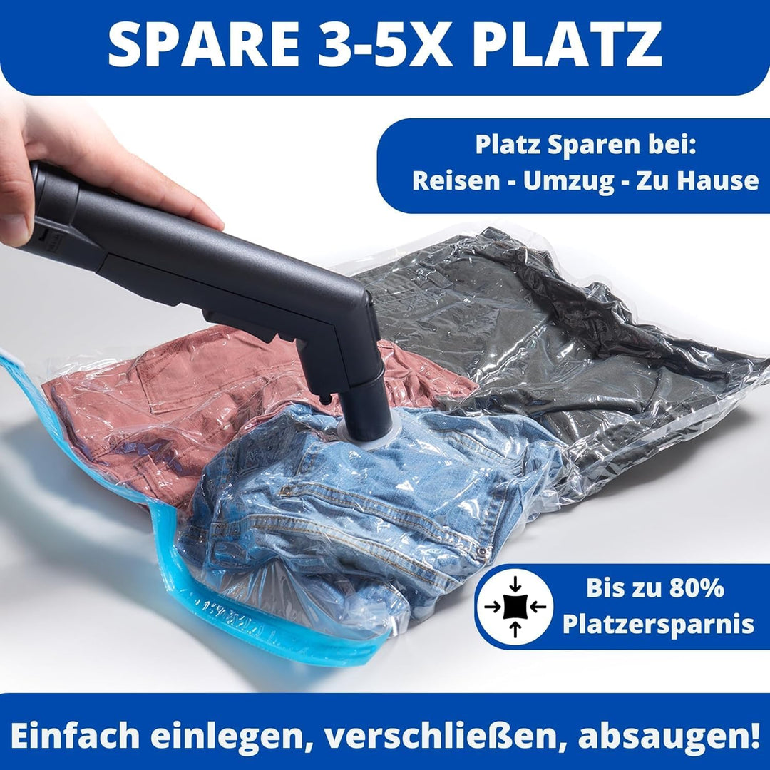Kronenburg Vakuumbeutel für Kleidung 20er Set - Vakuum Kleiderbeutel wiederverwendbar – 3 Grössen Au