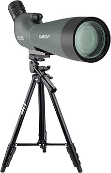 Svbony SV28 20-60x80mm Spektiv mit Kamerastativ, Grosses Sichtfeld, Helle und Klare Bilder, HD BAK4