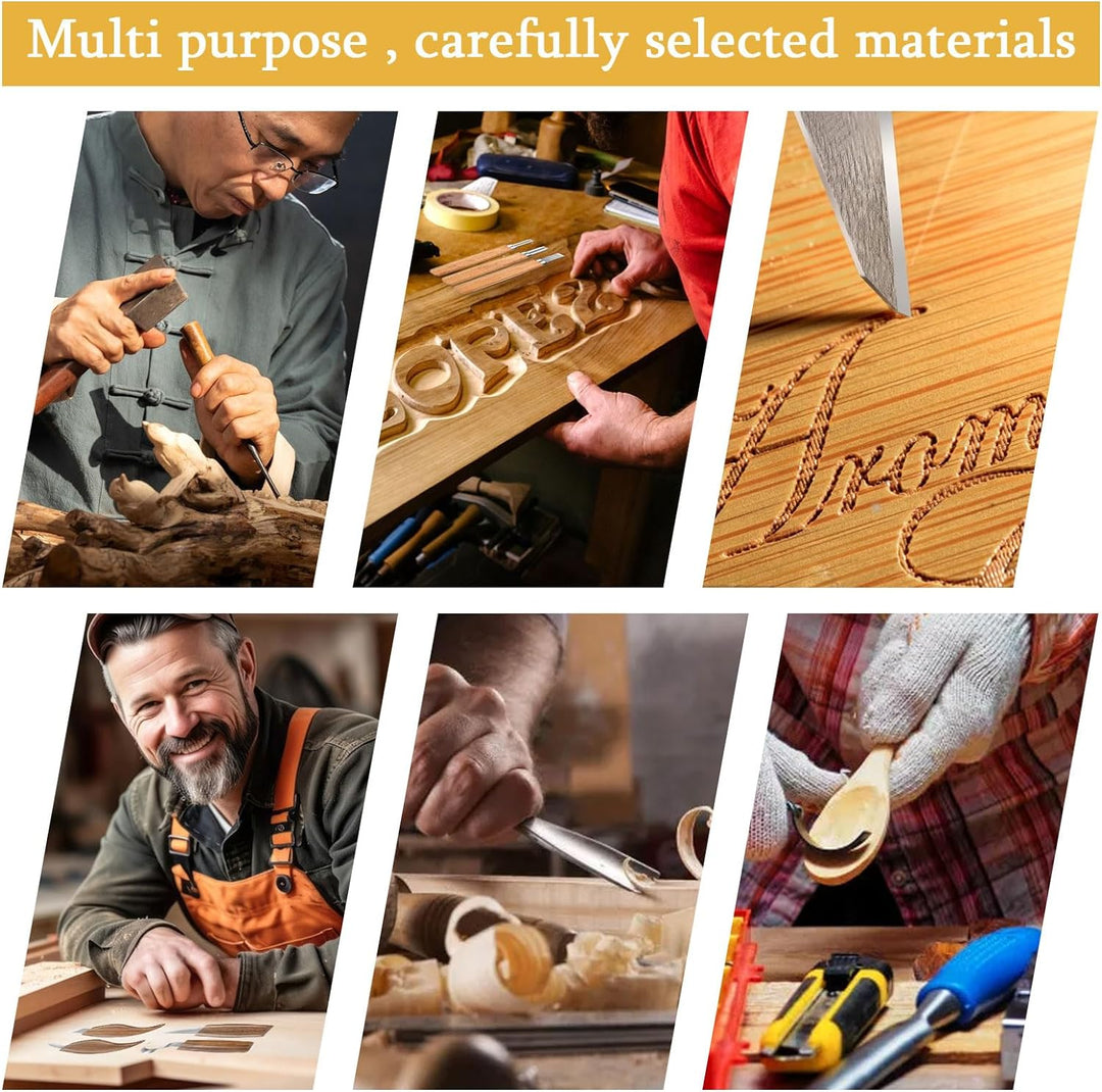 Holz-Schnitzwerkzeug Set, 15PCS Holz Schnitzmesser, Holz Schnitzen Set, Carving DIY Schnitzset mit S
