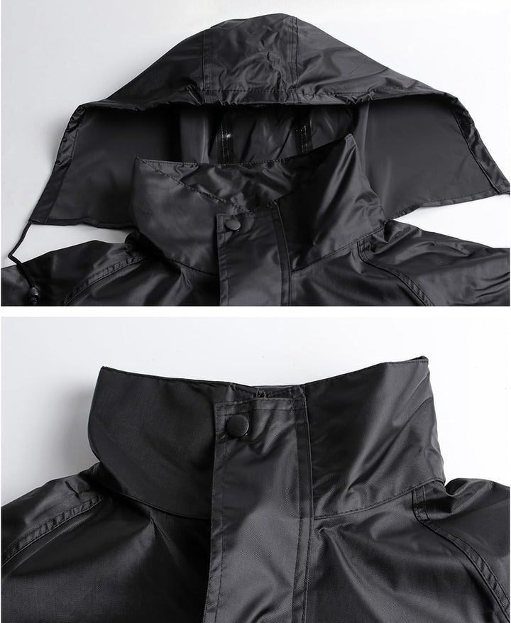 Herren Regenanzug mit Kapuze Reflektierender Winddicht Regenjacke und Regenhose Wasserdichter Arbeit